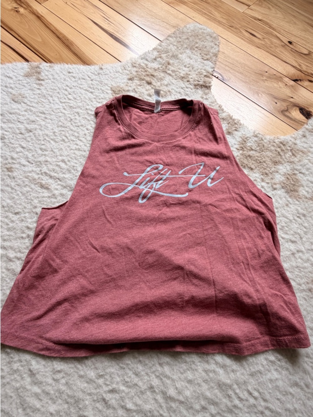 Lift u pink crop tank top size  large fits like small